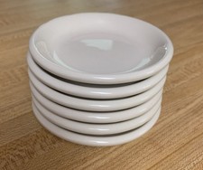Set Of 6 Vintage Primitive Style Chunky Butter Pats White 3 1/4”  Farmhouse picture
