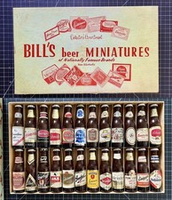 BILL'S BEER MINIATURES COMPLETE SET of 24, Vintage Bar Collectibles For Display picture