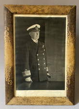 Antique Presentation Signed Photo Admiral Sir Alexander Duff in Snakeskin Frame picture