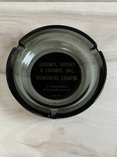 VTG 60s Ashtray Funeral Home Advertising 3 Holder Loomis Offers Memorial Chapel picture