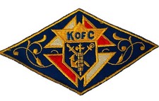 EMBROIDERED PATCH KNIGHTS OF COLUMBUS FOURTH DEGREE GOLD SCROLL FORMAL CATHOLIC picture