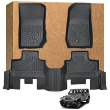 Floor Mats for Jeep Wrangler JK Unlimited 4 Door 2007-2013 (Not for JL or 4XE... picture
