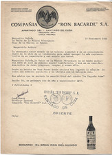 1956 Bacardi Letter Signed José Bosch to Merceditas Valdés Afro-Cuban Music Cuba picture