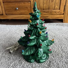 Atlantic Mold Vintage 1987 Ceramic 16 Inch Christmas Tree ~ Scroll Base.  picture