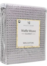 100% Cotton Grey Waffle Weave Blanket KING  108