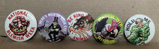 Topps 1960's Lot of 5 VTG Ugly Pinbacks Hold Me Blemish Birdie Mud Eye Japan picture