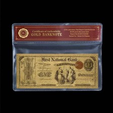 1875 $1 Dollar BankNote Collectible Gold Foil with Bag and Certificate picture