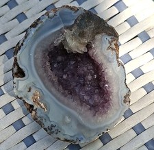 Natural Amethyst Agate Geode Nodule Polished Crystal Cave Mineral Specimen picture
