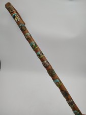 Vintage 1950s German Hiking Cane with 21 Souvenir Badges – German Collectable picture