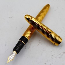 [Rare New unused] Pilot Custom 748 Gold-Plated Striped Fountain Pen, FM Nib picture