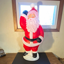 Vintage Royal Foam Plastics Light-Up Waving Santa Claus Christmas Blowmold picture