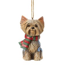 Jim Shore Heartwood Creek Christmas Dog Yorkie Hanging Ornament 6017528 picture