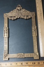 Antique Solid Ornate Brass Picture Frame, Holiday/ Christmas Themed picture