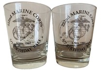 Set Of Two Whisky Glasses 202nd 3/7 Marine Corps Birthday Ball 5 Nov ‘97 picture