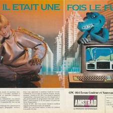 1987 Amstrad CPC 464 Computer Original French 2Pg Vintage Print Ad 42x28cm TLT45 picture