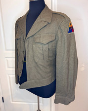 WWII US Army Enlisted Ike Jacket M-1943 OD w/ 6th Army Size 38R picture