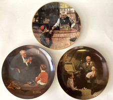 Norman Rockwell Plate Grandpas Treasure Chest The Tycoon Back To School Set of 3 picture