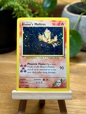 Blaine's Moltres 1/132 Gym Heroes Holo Rare [Fart Swirl🌀] WOTC Pokemon Card  picture
