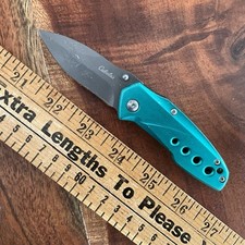 Cabela’s Green Small Aluminum Scale Linerlock Folding Pocket knife- picture