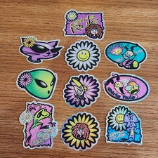 Vintage 1997 Prism Holographic GIRLS RULE Vending Machine Stickers Full Set 10 picture