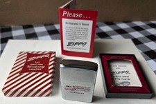 Vintage 1960 ZIPPO Lighter North American Moving UNFIRED Candy Stripe Box  CIB picture