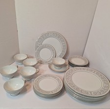 Vtg 1969 Imperial China Whitney #5671 W Dalton 24 Pc Service For 6 Gray Platinum picture