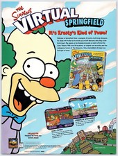 Simpsons Virtual Springfield - PC - Original Print Ad/Poster - Krusty Art 1997 picture