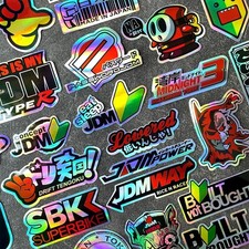 JDM Racing Sticker Decals 40 Pack Japanese Motorcycle Helmet Stickers Decal Set picture