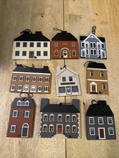 Lot of 9 Cat's Meow Limited Edition Wooden Ornaments 1997 1998 1999 picture