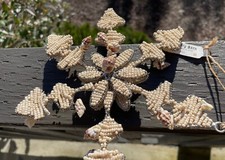 Pottery Barn VTG Christmas Ornament Snowflake  Large Seashell Nautical Themed picture