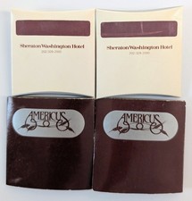 Vintage Americus Sheraton Washington Hotel DC Matches Lot of 2 Matchbooks picture