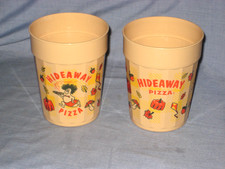 *TWO DRINK CUPS, HIDEAWAY PIZZA - STILLWATER, OK - FALL-THEMED, PUMPKINS, LEAVES picture