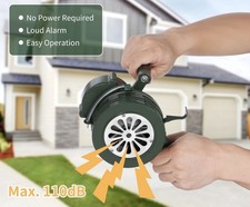 Handheld Air Raid Siren, 110Db Hand Loud Crank Operated Air Raid Siren Home Self picture