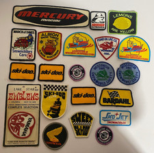 Lot of 20 Vintage Snowmobile Motorcycle Patch Emblems Ski-Doo Honda Yamaha 70s picture