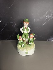 vintage lefton st patricks day DANNY boy figurines. Plays Music picture