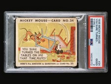 1935 Mickey Mouse Gum Card R89 TYPE 2 - #24 RARE - PSA 2 - You Sure Turned… picture