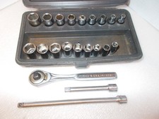VTG. Craftsman 1/4” Dr. Socket Set SAE & Metric with Extensions & Hard Case =V= picture
