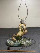 Vintage MCM Horse TV Lamp Ceramic & 2 Matching Side Planters / Dish  1950s RARE picture