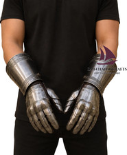ZAIN Medieval 18G Steel Gauntlets Knight Armor Gloves Gothic LARP Christmas Gift picture
