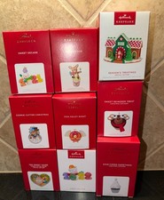 Lot of 9 Hallmark CHRISTMAS CUPCAKES, COOKIE CUTTER & SWEETS Ornaments NEW picture