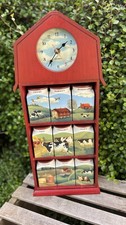 VTG Franklin Mint Country Time Spice Rack Clock Lowell Herrero Complete Jars Set picture