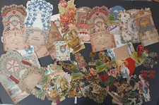 Antique Victorian Die - Cut Scraps Broken Valentines Lot picture