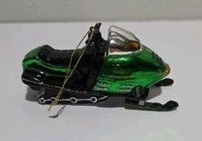 Vintage Green Ski Doo Snowmobile Ornament picture