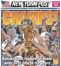 Ny Knicks Nba Champions Ny Post Full Newspaper  June 14 2026 Brand New picture