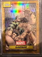 2024 Topps Chrome Marvel Sandman #144 Gold Refractor 24/50 Spider-Man picture
