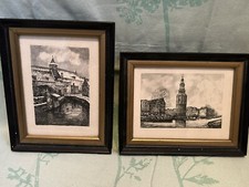 Set of 2 Vintage Fleck Bros Framed Prints picture
