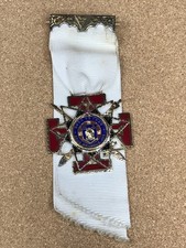 Masonic 33rd Degree Scottish Rite Jewel Medal Ordo Ab Chao Sterling Silver Pin picture