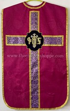 DARK ROSE Chasuble Fiddleback Vestment & mass set ,Vestment fiddleback, picture
