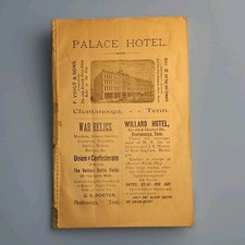 c1889 Chattanooga Lookout Mountain Civil War Guide Great Locomotive Chase Ads picture
