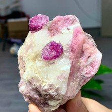 262G Natural crystal wonderful Lepidolite purple mica+red tourmaline Madagascar picture